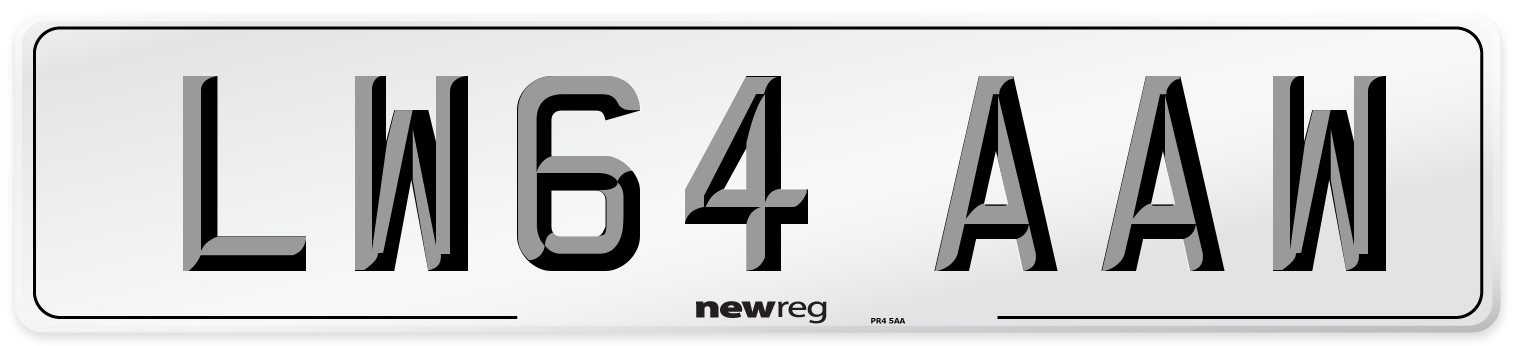 LW64 AAW Number Plate from New Reg